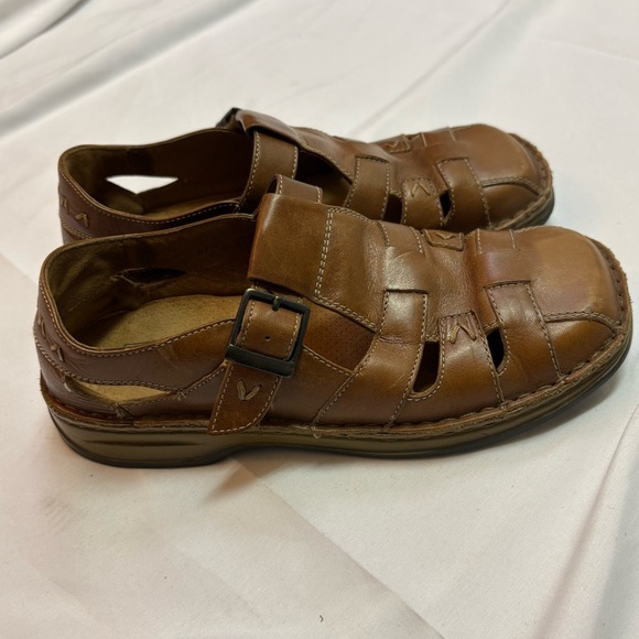 Josef Seibel Women’s 36 Fisherman Sandals Leather Square Closed Toe Cage Shoe - Picture 5 of 12